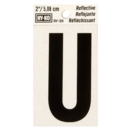 Hy-Ko 2In Reflective Letter U, 10PK B00432